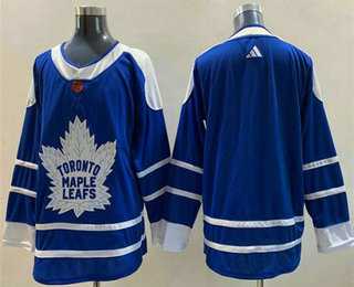 Mens Toronto Maple Leafs Blank Blue 2022 Reverse Retro Stitched Jersey